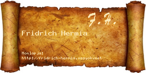 Fridrich Hermia névjegykártya